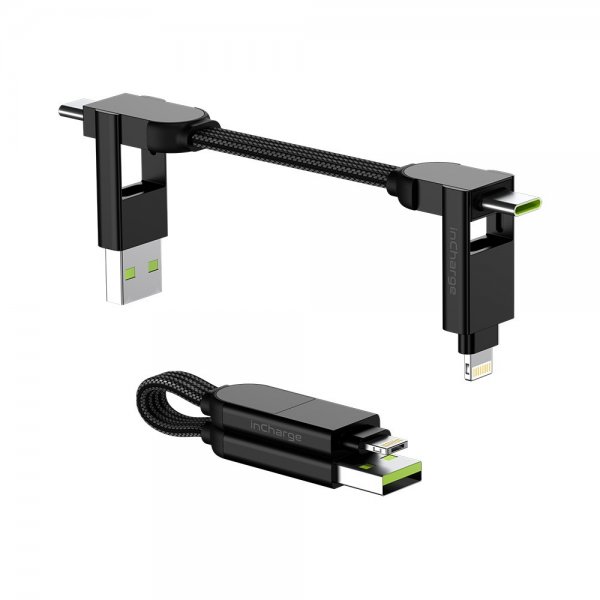 Rolling Square Kabel inCharge X Keyring 100W 6in1 Lava Black