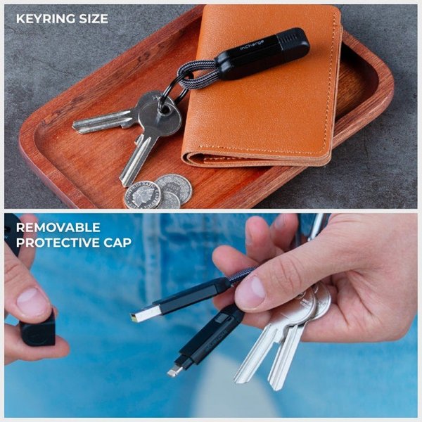 Rolling Square Kabel inCharge X Keyring 100W 6in1 Lava Black