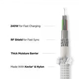 Nomad Kabel Kevlar USB-C 1.5m Vit