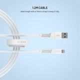 Fixed Kabel Liquid Silicone USB-A/Lightning 1.2m Vit