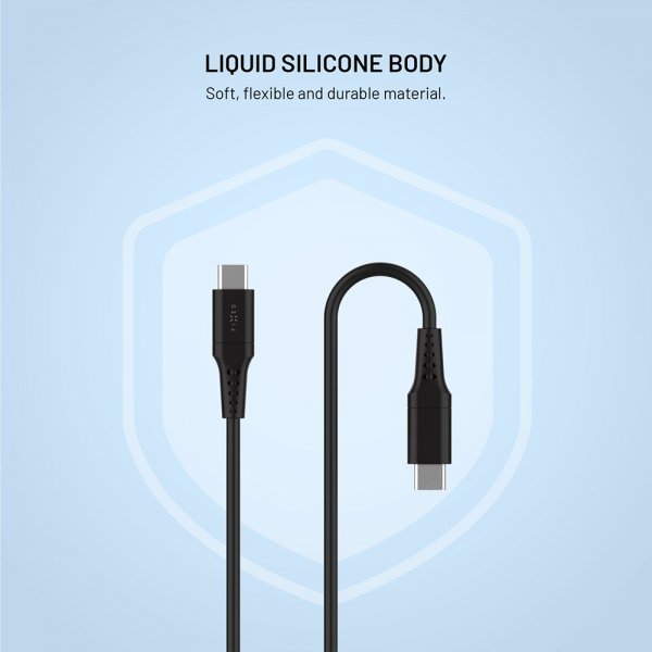 Fixed Kabel Liquid Silicone USB-C/USB-C 0.3m Svart