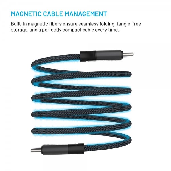 Fixed Kabel Magnetisk USB-C till USB-C 240W 1.2m