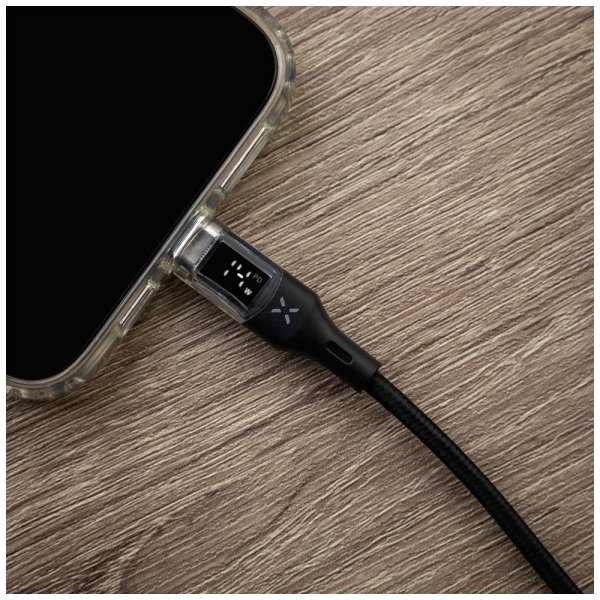 Fixed Kabel med Display USB-C/USB-C 100W 1.2m