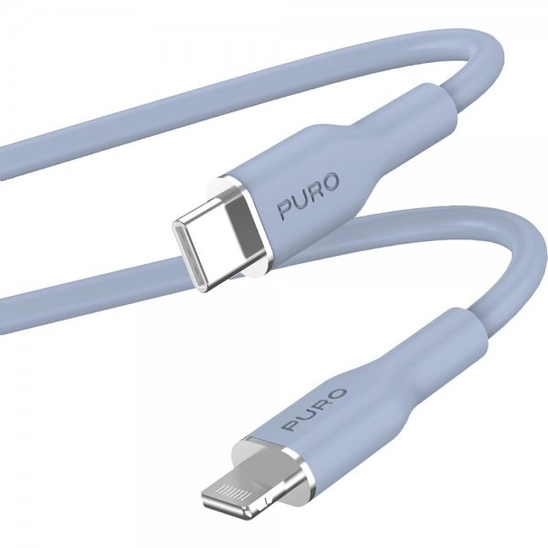 Puro Kabel Soft Charge & Sync Cable USB-C/Lightning 1.5m Ljusblå