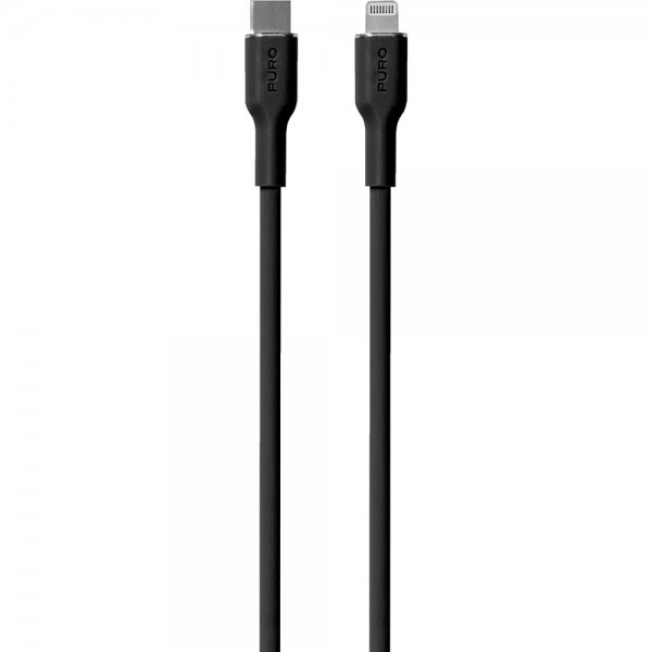 Puro Kabel Soft Charge & Sync Cable USB-C/Lightning 1.5m Svart