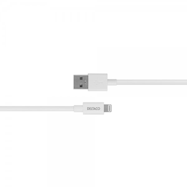 Deltaco Kabel USB-A Cable with Lightning Connector 1m Vit