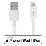 Deltaco Kabel USB-A Cable with Lightning Connector 2m Vit