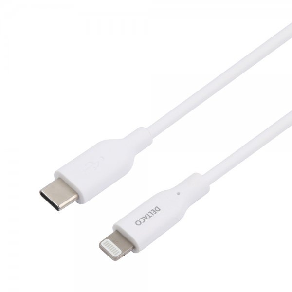 Deltaco Kabel USB-C Cable with Lightning Connector 1m Vit