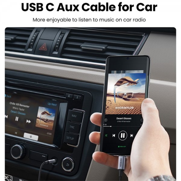 Ugreen Kabel USB-C till 3.5mm AUX 1m