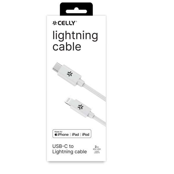 Celly Kabel USB-C till Lightning 2M Vit