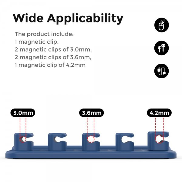 Ahastyle Kabelhållare WG104 Magnetisk Blå