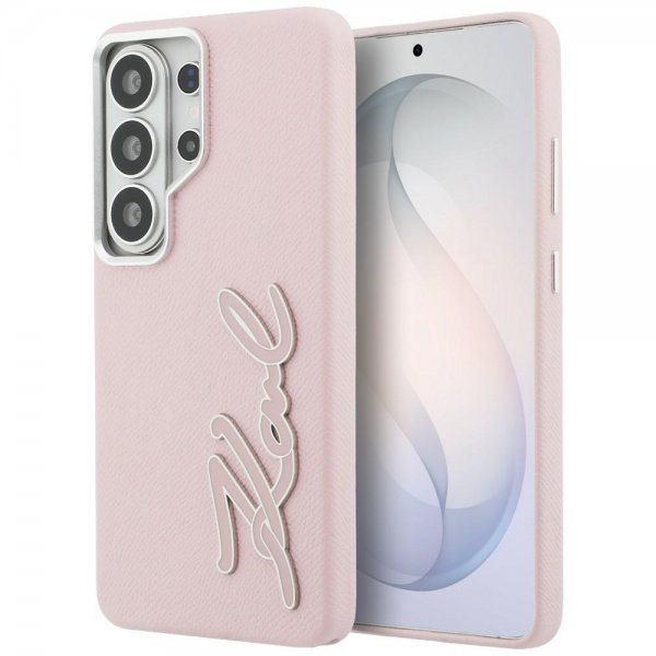 Karl Lagerfeld Samsung Galaxy S26 Ultra Skal Metal Logo Grained Rosa