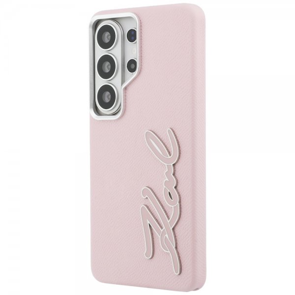 Karl Lagerfeld Samsung Galaxy S26 Ultra Skal Metal Logo Grained Rosa