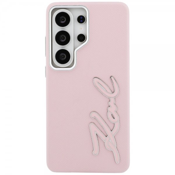 Karl Lagerfeld Samsung Galaxy S26 Ultra Skal Metal Logo Grained Rosa