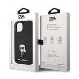 Karl Lagerfeld iPhone 15 Skal Fixed Glitter Svart