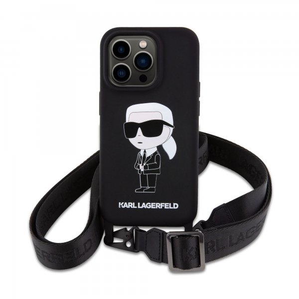 Karl Lagerfeld iPhone 15 Skal Ikonik Crossbody Svart