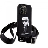 Karl Lagerfeld iPhone 15 Skal Ikonik Crossbody Svart