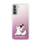 Karl Lagerfeld Samsung Galaxy S21 Plus Skal Choupette Transparent Rosa