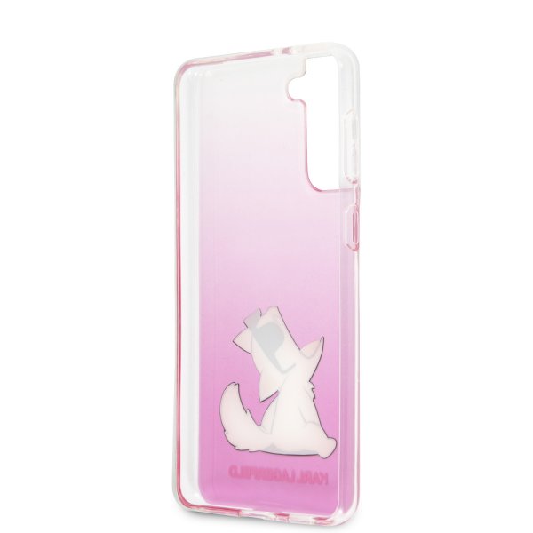 Karl Lagerfeld Samsung Galaxy S21 Plus Skal Choupette Transparent Rosa