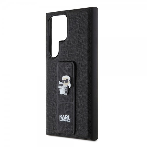 Karl Lagerfeld Samsung Galaxy S24 Ultra Skal Grip & Stand Saffiano Svart