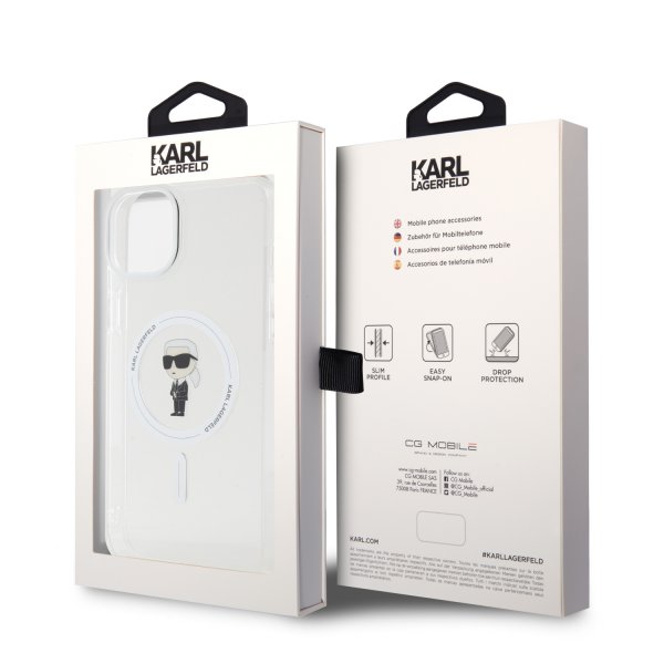 Karl Lagerfeld iPhone 15 Plus Skal Ikonik MagSafe Transparent