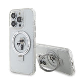Karl Lagerfeld iPhone 15 Skal Ring Stand MagSafe Vit