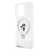 Karl Lagerfeld iPhone 15 Skal Ring Stand MagSafe Vit