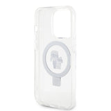 Karl Lagerfeld iPhone 15 Skal Ring Stand MagSafe Vit