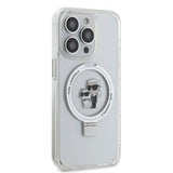 Karl Lagerfeld iPhone 15 Skal Ring Stand MagSafe Vit