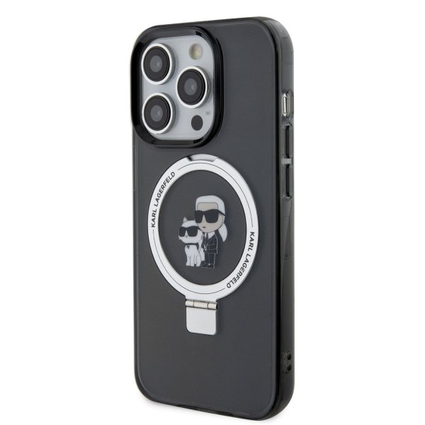 Karl Lagerfeld iPhone 15 Skal Ring Stand MagSafe Svart