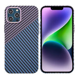 iPhone 12 Pro Max Skal Kolfibermönster Blå Lila