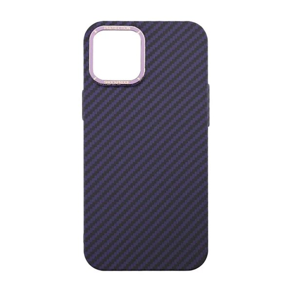 iPhone 12 Pro Max Skal Kolfibermönster Lila