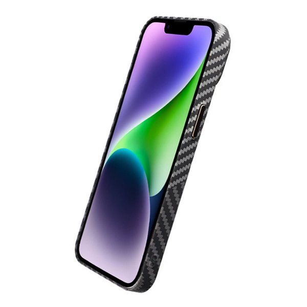 iPhone 14 Plus Skal Kolfibermönster Svart Vit