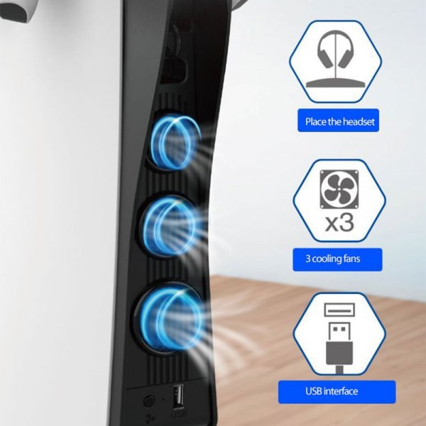 Ipega Toppmonterad Kontrolladdare med inbyggd Fläkt till PlayStation 5