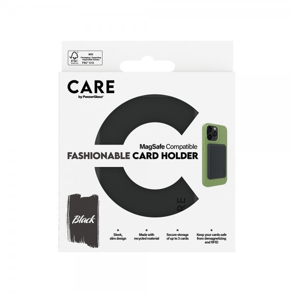 CARE by PanzerGlass Korthållare Fashionable Card Holder MagSafe Svart