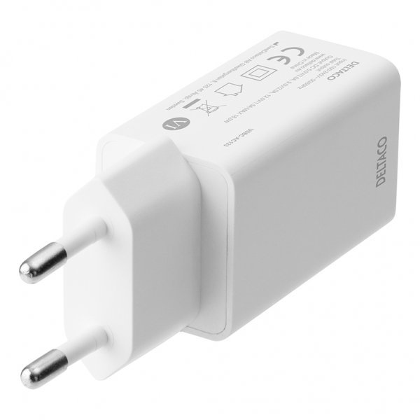 Deltaco Laddare 18W USB-C PD Vit