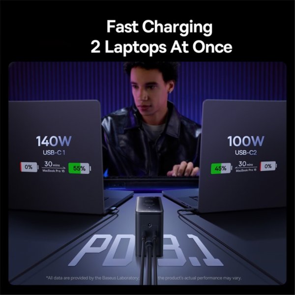 Baseus Laddare 240W Digital GaN Desktop Fast Charger