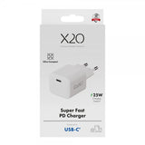 X2O Laddare 25W USB-C GaN Vit