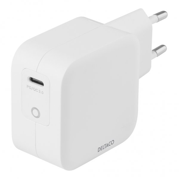 Deltaco Laddare 61W USB-C PD GaN Vit