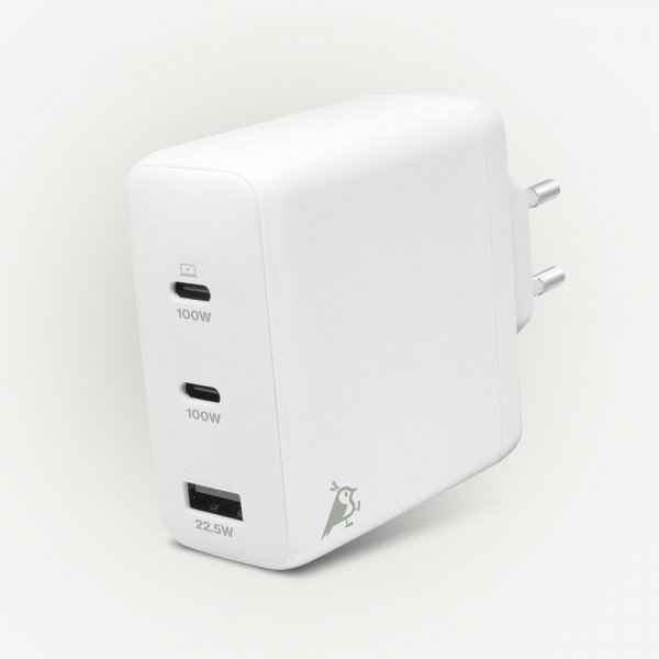Aqiila Laddare Chargebird W120 GaN 120W Vit