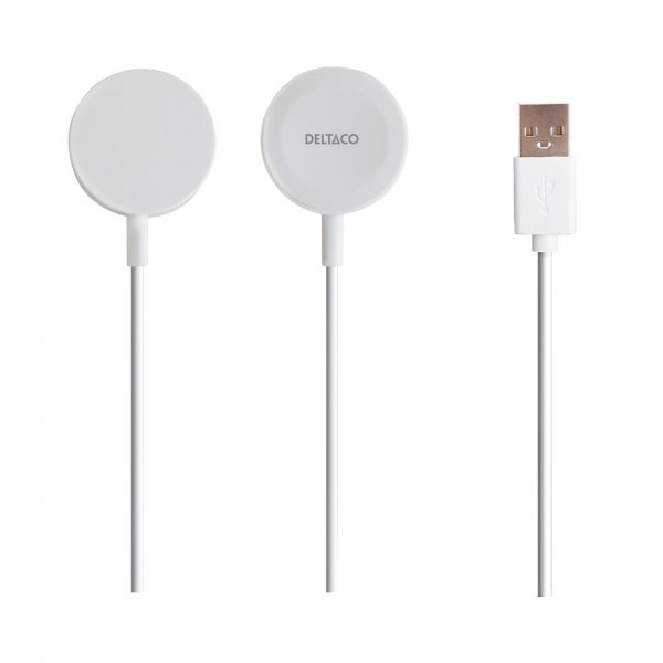Deltaco Laddare för Apple Watch USB-A 1m Vit