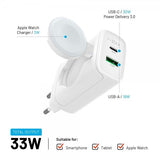 Fixed Laddare GaN 33W Apple Watch/USB-C/USB-A