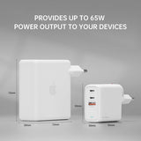 4smarts Laddare GaN Flex 65W 2 USB-C+1 USB-A