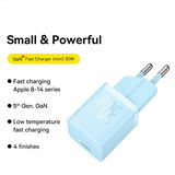 Baseus Laddare GaN5 Fast Charger Mini 30W Blå