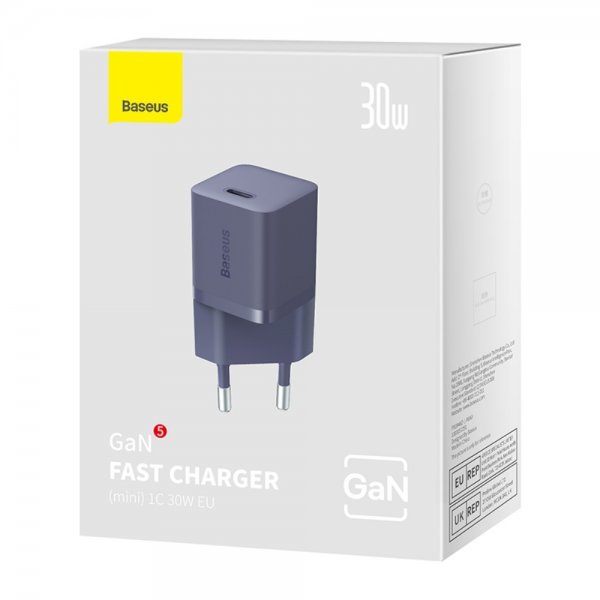 Baseus Laddare GaN5 Fast Charger Mini 30W Lila