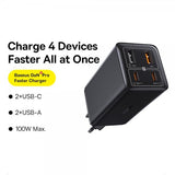 Baseus Laddare GaN6 Pro Fast Charger 100W Cluster Black