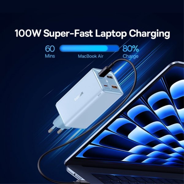 Baseus Laddare GaN6 Pro Fast Charger 100W Galaxy Blue