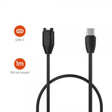 Fixed Laddare Garmin Smartwatch USB-C 2m Svart