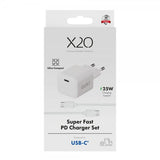 X2O Laddare med Kabel 1.2m 25W USB-C GaN Vit