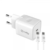 Celly Laddare med USB-C kabel TC1C20WTYPEC 20W Vit